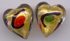 Miro Hearts, Red, Green, Gold Foil